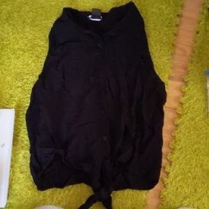 Black Cult Front-Tie Tank Top